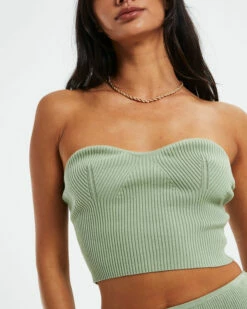 Kirby Knit Tube Top Green -Insight Shop 6 28923