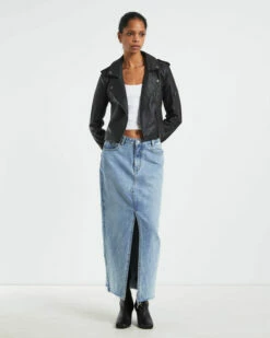 Stella Leather Look Biker Jacket Black -Insight Shop 6 30504