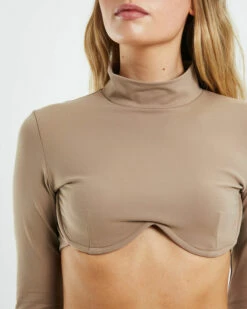 Jennifer Underwire Crop Top Mocha Brown -Insight Shop 6 36760