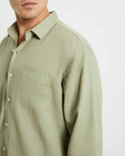 Grover Long Sleeve Linen Shirt Moss -Insight Shop 6 3779