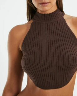 Athena High Neck Knit Top Mocha Brown 13 Athena High Neck Knit Top Mocha Brown -Insight Shop 6 38601