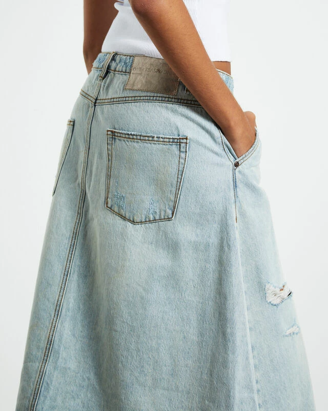 One Teaspoon Kansas Carter Long Denim Skirt Blue Mrs 8 One Teaspoon Kansas Carter Long Denim Skirt Blue Mrs - Image 6