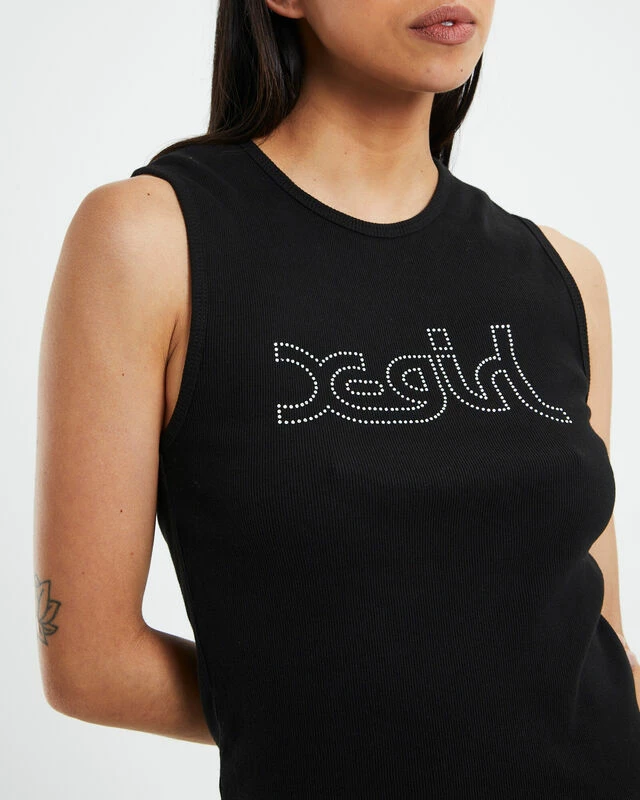 Mills Rhinestone Tank Top Black 8 Mills Rhinestone Tank Top Black - Image 6