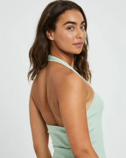 Halter Neck Fitted Dress Mint Green 13 Halter Neck Fitted Dress Mint Green -Insight Shop 6 39935
