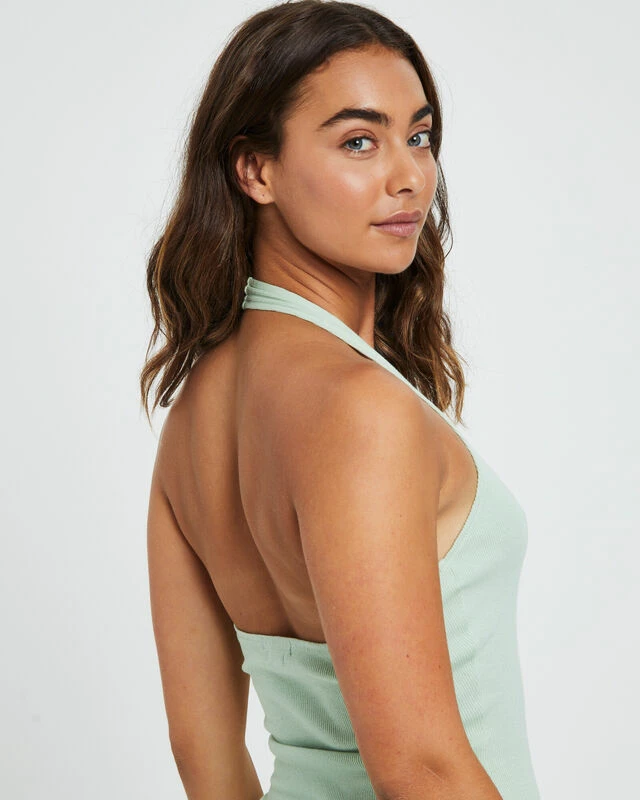 Halter Neck Fitted Dress Mint Green 8 Halter Neck Fitted Dress Mint Green - Image 6