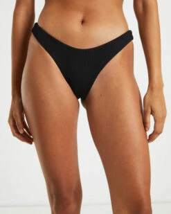 Rib Cheeky Cut Bikini Bottoms In Black 13 Rib Cheeky Cut Bikini Bottoms In Black -Insight Shop 6 42713