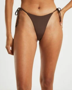 Tie Side Skimpy Bikini Bottoms In Coffee Brown -Insight Shop 6 42719