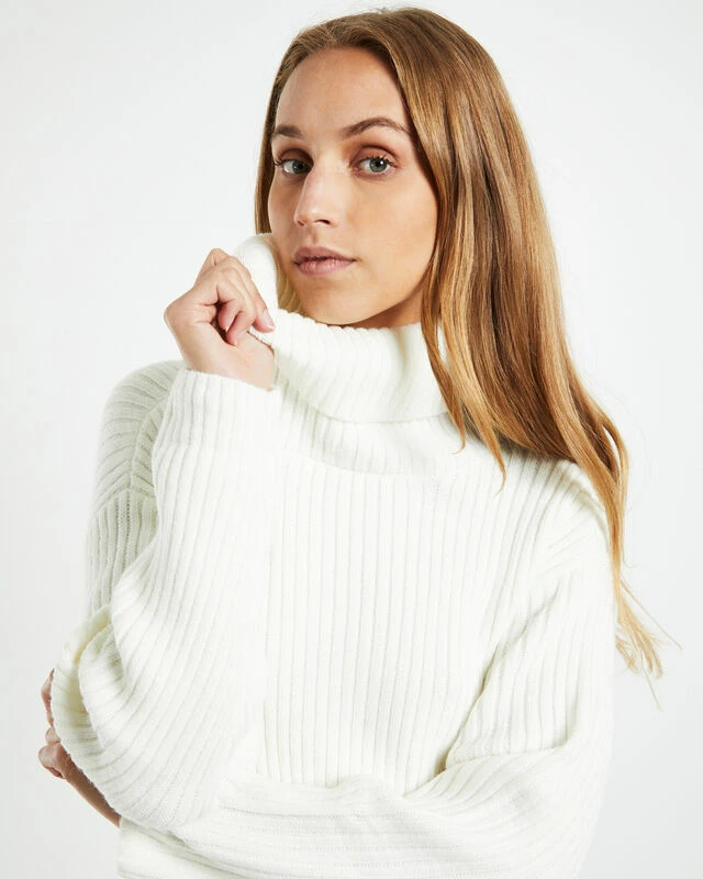 Amina Tie Back Boxy Knit Jumper White 8 Amina Tie Back Boxy Knit Jumper White - Image 6