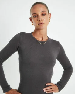 Reign Open Back Mini Knit Dress Slate Grey -Insight Shop 6 44376