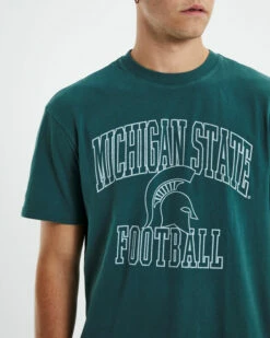 Vintage Arch Michigan State University T-Shirt Faded Green -Insight Shop 6 45150