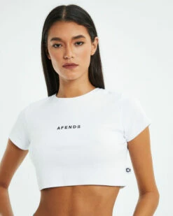 Afends Boundless Recycled Rib Cropped Tee White -Insight Shop 6 45476