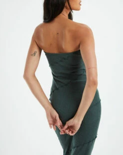 Robyn Exposed Seam Strapless Midi Dress Slate Grey -Insight Shop 6 46016