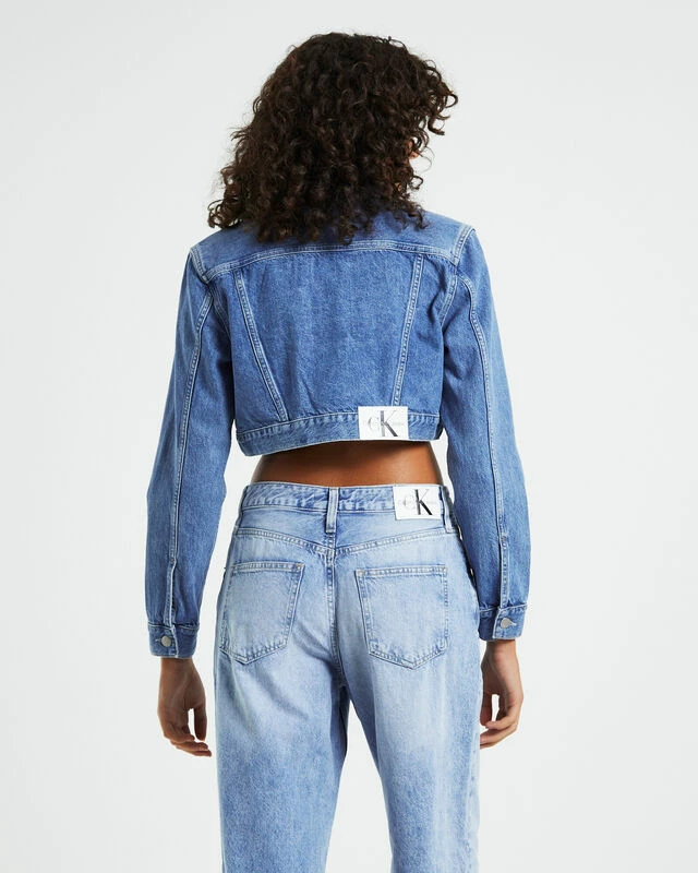 Calvin Klein Extreme Cropped 90s Denim Jacket Blue 8 Calvin Klein Extreme Cropped 90s Denim Jacket Blue - Image 6