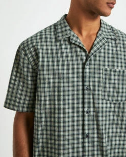 Aura Check Short Sleeve Shirt Grey -Insight Shop 6 47289