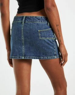 Trinity Low Rise Denim Mini Skirt Blue -Insight Shop 6 47438
