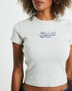 Insight Priya Glitter Short Sleeve Baby Tee Grey -Insight Shop 6 47481