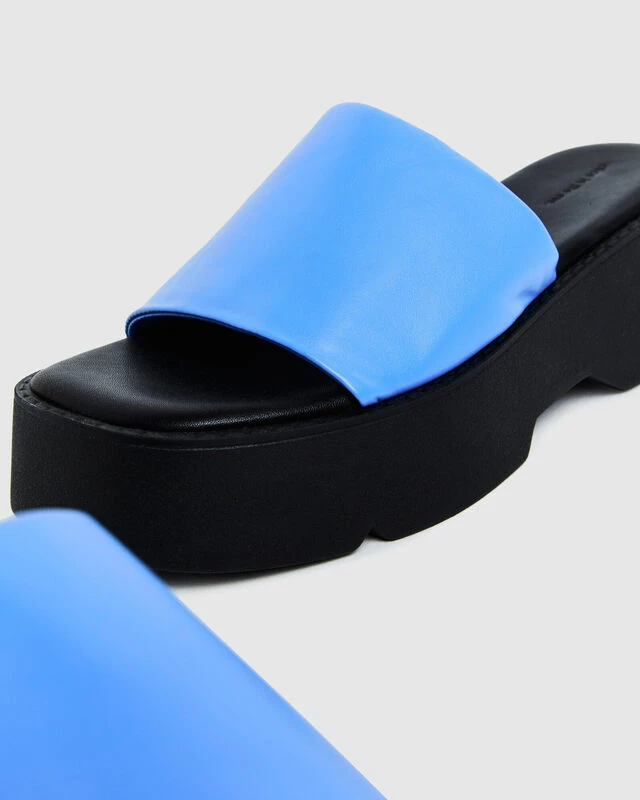 Freya Flatform Slides Azure Blue/Black 8 Freya Flatform Slides Azure Blue/Black - Image 6