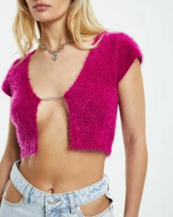 Becky Split Front Cardi Magenta 13 Becky Split Front Cardi Magenta -Insight Shop 6 51073