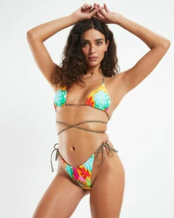 Gathered Tie Bikini Bottoms Tropics Multi -Insight Shop 6 51516