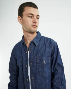 Levis Relaxed Fit Western Long Sleeve Shirt Revere Blue -Insight Shop 6 54263