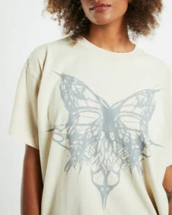 Gothic Butterfly Oversized Short Sleeve T-Shirt White -Insight Shop 6 54472