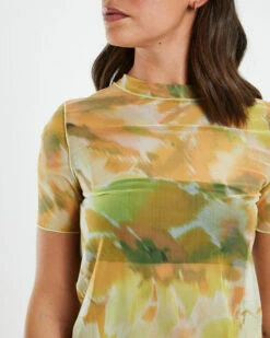 Belle Blurred Botanical Mesh Tee Assorted 13 Belle Blurred Botanical Mesh Tee Assorted -Insight Shop 6 54986