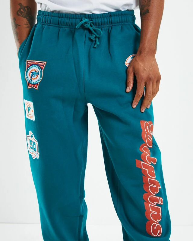 Mitchell & Ness Miami Dolphins Trackpants Teal Blue 8 Mitchell & Ness Miami Dolphins Trackpants Teal Blue - Image 6