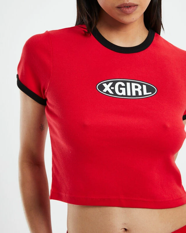 Basic Oval Logo T-Shirt Ringer Red 8 Basic Oval Logo T-Shirt Ringer Red - Image 6