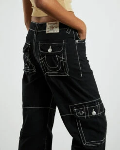 True Religion Low Slung Baggy Cargo Pants Big T Black -Insight Shop 6 57478
