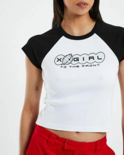 To The Front Raglan Tee White/Black -Insight Shop 6 57500