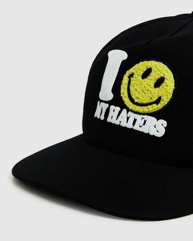 MARKET Smiley Haters 5 Panel Hat Vintage Black 8 MARKET Smiley Haters 5 Panel Hat Vintage Black - Image 6