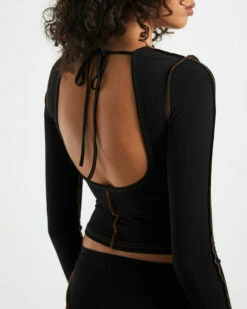 Amelie Slinky Contrast Long Sleeve Top Black 13 Amelie Slinky Contrast Long Sleeve Top Black -Insight Shop 6 58465