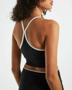 Double Layer Cropped Tank Top Black/White -Insight Shop 6 58521