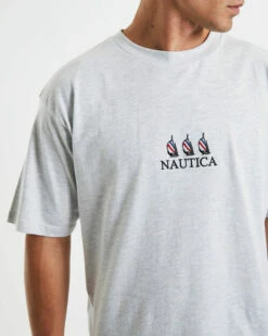 Nautica Lando Short Sleeve T-Shirt In Ice Marle Grey -Insight Shop 6 58817