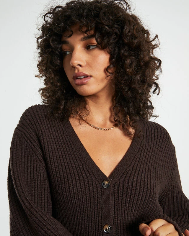 Nora Knit Cardigan Chocolate Brown 8 Nora Knit Cardigan Chocolate Brown - Image 6