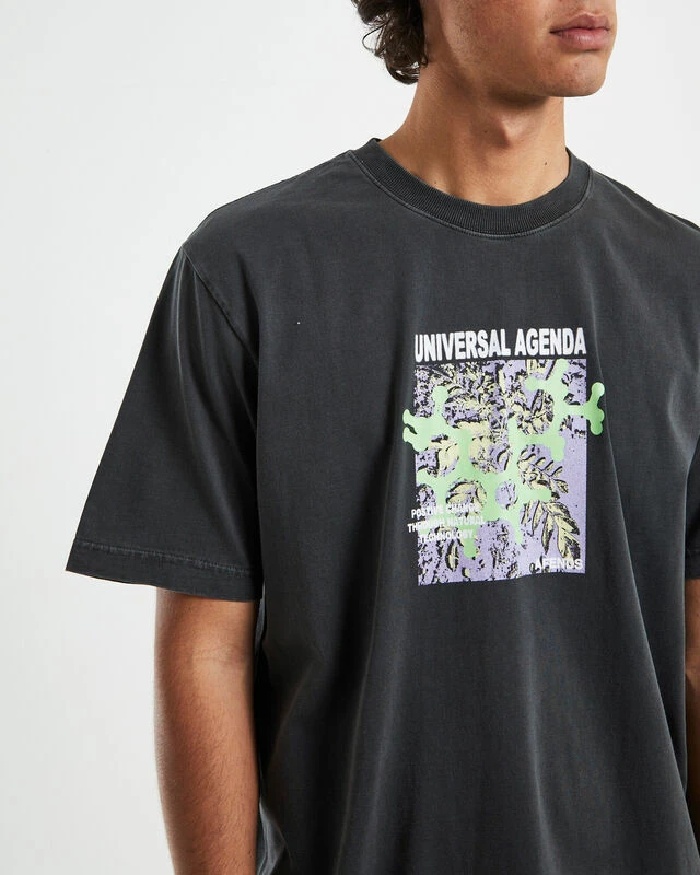 Afends Universal Recycled Retro Fit T-Shirt In Stone Black 8 Afends Universal Recycled Retro Fit T-Shirt In Stone Black - Image 6