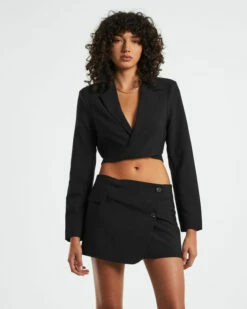 Margot Tied Up Cropped Blazer Black -Insight Shop 6 59474