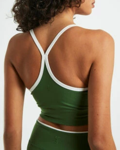 Double Layered Cropped Tank Top Green/Cream 13 Double Layered Cropped Tank Top Green/Cream -Insight Shop 6 59502