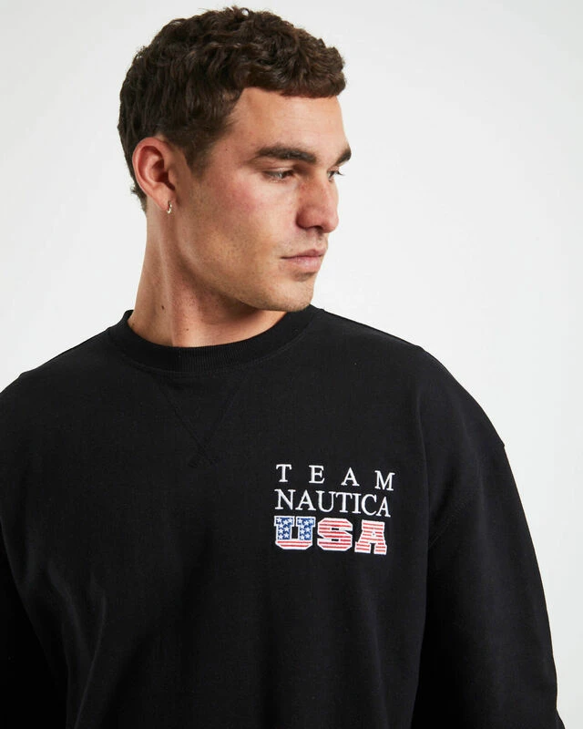 Nautica Norrie Long Sleeve Sweatshirt In Black 8 Nautica Norrie Long Sleeve Sweatshirt In Black - Image 6