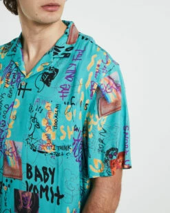 Insight Homezine Short Sleeve Resort Shirt In Teal -Insight Shop 6 61838