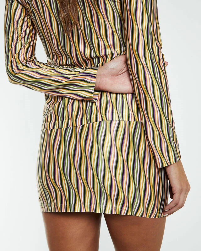 Insight Tatiana Wave Print Low Rise Mini Skirt Assorted 8 Insight Tatiana Wave Print Low Rise Mini Skirt Assorted - Image 6