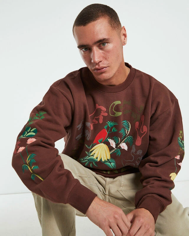 MARKET Life Cycle Crewneck Jumper In Acorn Brown 8 MARKET Life Cycle Crewneck Jumper In Acorn Brown - Image 6