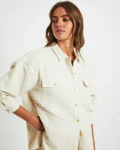 Posey Oversized Waffle Shirt Coconut 13 Posey Oversized Waffle Shirt Coconut -Insight Shop 6 73533