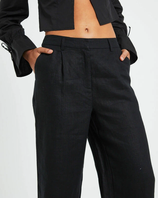Jemimah Linen Trouser In Black 8 Jemimah Linen Trouser In Black - Image 6