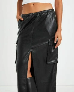Phoebe Leather Look Cargo Skirt Black 13 Phoebe Leather Look Cargo Skirt Black -Insight Shop 6 73613