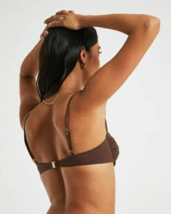 Skinny Strap Underwire Top In Coffee Brown -Insight Shop 6 74871