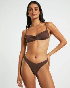 Gather Front Top In Coffee Brown 13 Gather Front Top In Coffee Brown -Insight Shop 6 74896