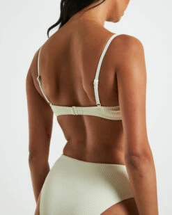 Rib Cut Out Underwire Bikini Top In Almond White -Insight Shop 6 75034
