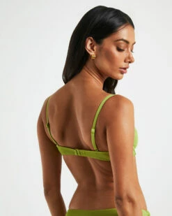 Rib Cut Out Underwire Bikini Top In Citrus Green -Insight Shop 6 75046