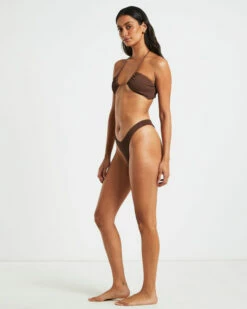 Rib Cross Front Bikini Top In Chocolate Brown 14 Rib Cross Front Bikini Top In Chocolate Brown -Insight Shop 6 75059